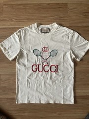 Gucci Tennis Embroidery Oversized T-Shirt in Off-White