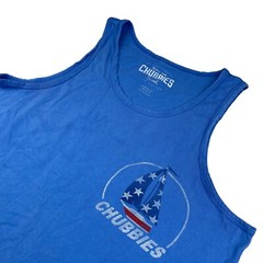 Chubbies Men’s “The Weekend Has Arrived” USA Tank Top T-Shirt Blue • Small