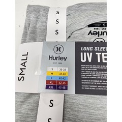 Hurley Mens Regular Fit Long Sleeve UV Tee Grey Poly Blend Athletic Size Small