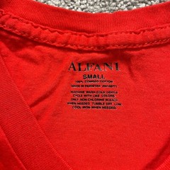 Alfani Basic Tee T-Shirt Mens Small Red Solid V-Neck Short Sleeve Cotton NWT New
