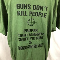 Mens L Guns 2A Don’t People Proper Sight Alignment Picture Trigger Green Cotton