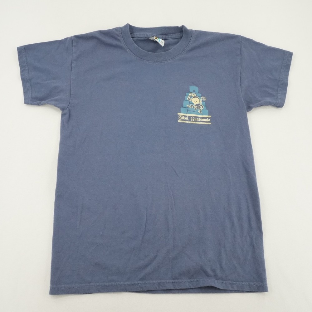 El Quetzal Blue Graphic T-Shirt Tikal Guatemala Design Size M