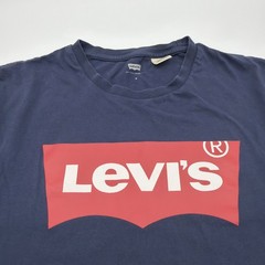 Levis T-shirt Men M Blue Graphic Print Logo 100% Cotton.#47217