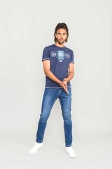 D555 Duke Mens Printed T-Shirt San Francisco Print Navy S M L XL XXL (601206-R)