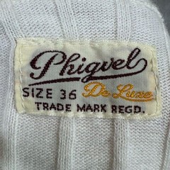 PHIGVEL Japan S/S Ribbed Henley Neck T-Shirt Size 36 White