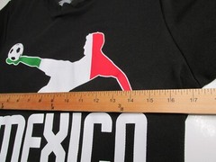 SUNA Mexico Soccer Jersey Men Youth Medium Black Mexican Futbol Team T Shirt