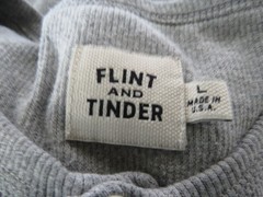 Flint and Tinder Henley Shirt Mens Size Large Gray L/S Ribbed Waffle USA Comfort
