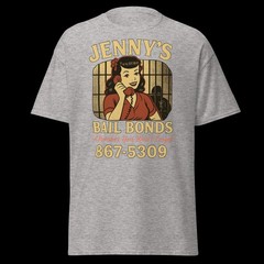 Jenny’s Bail Bonds 867-5309 Vintage Graphic Tee 5xl, 4xl, 3xl, 2xl, XL, L, M, S