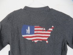 Johnnie-O Shirt Mens Small Coal Pocket Tee USA Freedom Flag Graphic JMST1090JO