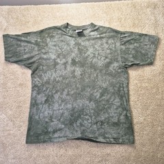 Vintage Liquid Blue Tie Dye Blank T Shirt XL Cotton 70s Hippie Music Festival
