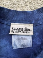 Siegfried & Roy Shirt Adult Medium Blue Tie Dye Graphic White Tiger Crewneck Vtg