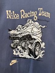 NIKE MENS MAX90 LARGE T-shirt, Loose Fit, Heavyweight, Blue, Nike Racing Team