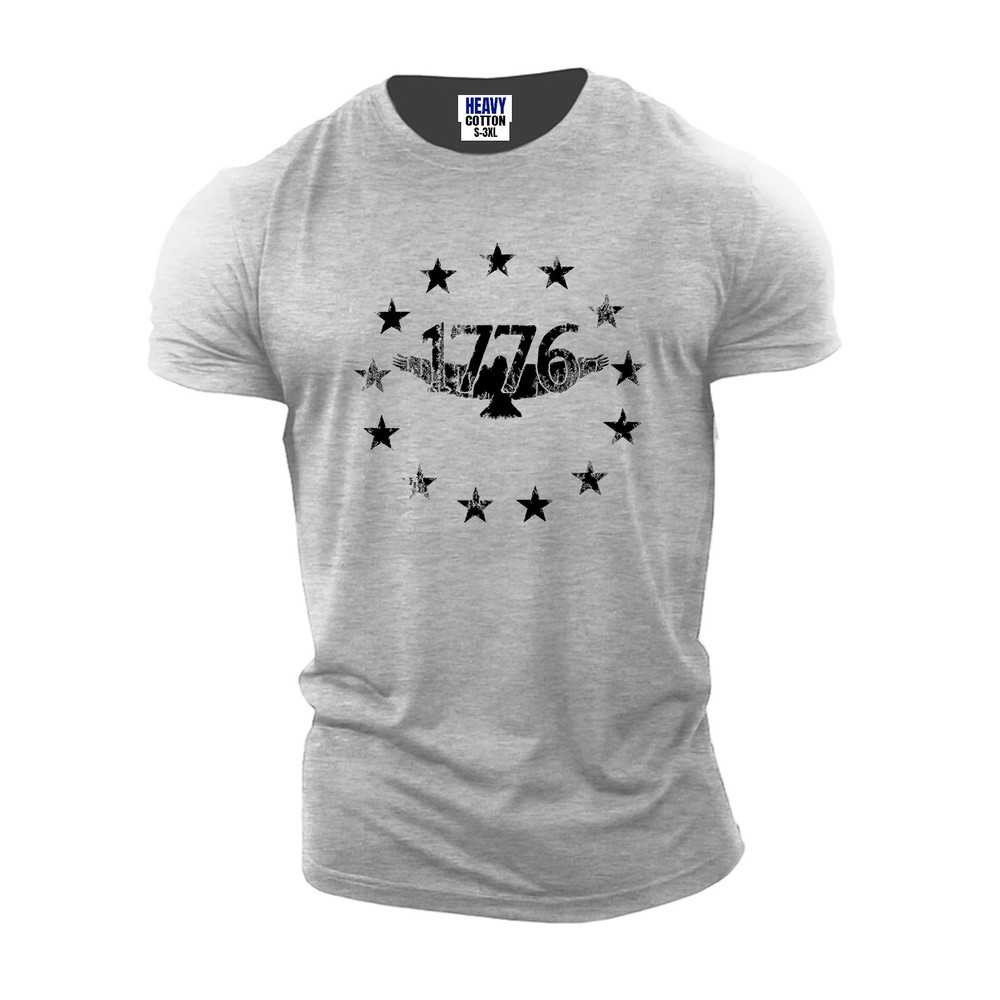 Men’s American 1776 Round Eagle Happy Independence Day T-Shirt USA New Gift Tee