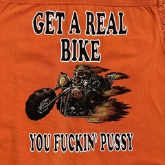V TWIN Motorcycle Apparel Biker Men’s Denim Shirt Size XL Orange Sleeveless