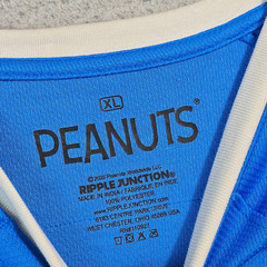 Snoopy Peanuts Football NFL Jersey Shirt Mens XL Blue Charlie Brown 50 NWT