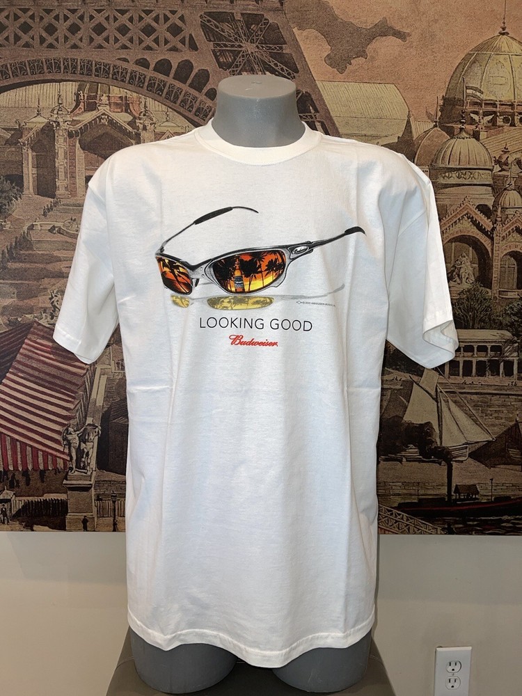 LOOKING GOOD BUDWEISER White T-Shirt For Men – Size X-Large