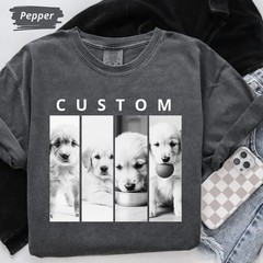 Custom Pet Portrait Comfort Tee Personalized Dog Cat Lover Gift Shirt