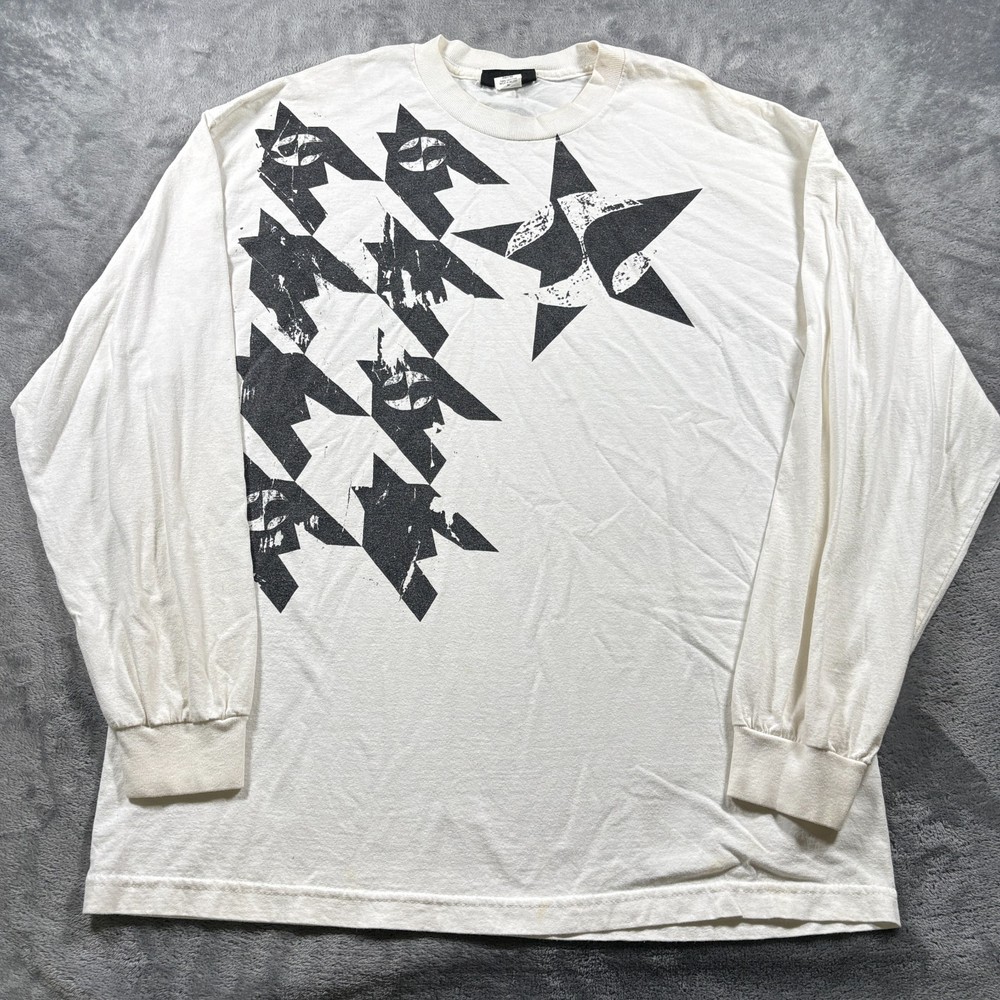 Vintage Split Uncommon Threads Shirt Mens XL White Black Star Surf Skate Y2K
