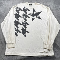Vintage Split Uncommon Threads Shirt Mens XL White Black Star Surf Skate Y2K