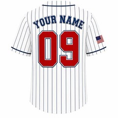 Custom Name Number USA Eagle Pinstripe Baseball Jersey Patriotic Flag Shirt