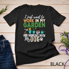Gardening T-Shirt Dog Lover Gardener Garden Pet Gift Plants Unisex T-shirt