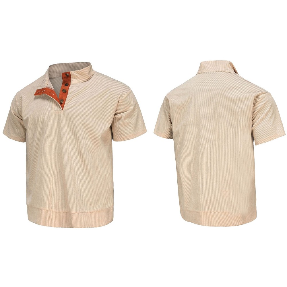 US Mens Tops Weekend Shirt Cordless T-shirt Relaxed Casual Excursions Corduroy