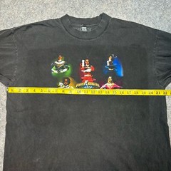 Retro vintage 6.5 Oz T Shirt Power Rangers Zeo Faded Black Medium Vante