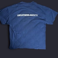PLAYSTATION 4 PS4 GREATNESS AWAITS Men’s Promo Tee Size XL Navy Blue Game Stop