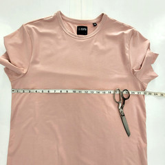 Cuts T-Shirt Pyca Pro Lightweight Jersey Knit Pink Straight Hem Men Large