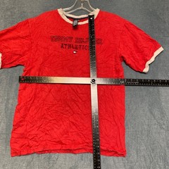 Tommy Hilfiger Athletics T Shirt Mens Large Red Cotton Logo Summer Regular Fit