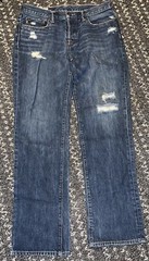 ABERCROMBIE & FITCH Men”s Jeans Classic Straight Distressed Worn Washed 33×32