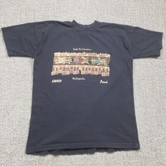 Tejido Pre Colombino Shirt Mens Large Black Cusco Machupicchu Peru Vintage