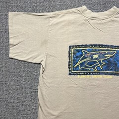 Vintage 90s Caribbean Playa Del Carmen Mexico Shark Souvenir T Shirt Tan Mens XL