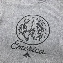 Emerica Skate T Shirt Gray Reaper Money Bag Graphic Logo Grey Mens Size L Large