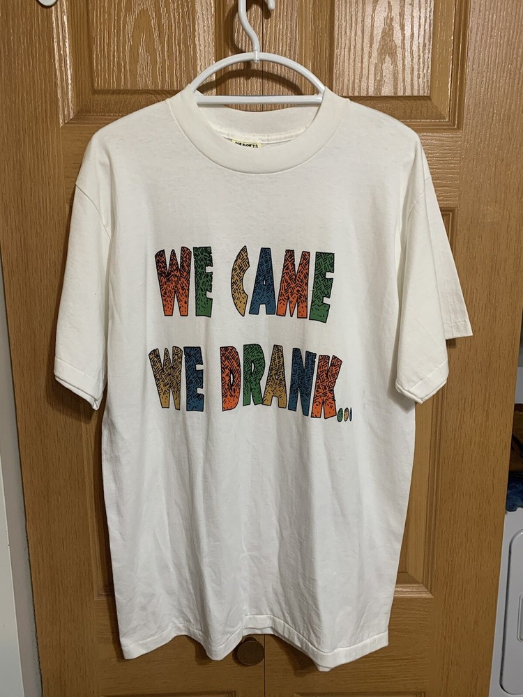 Vtg Party Porcelain God T-shirt NOS SS Mens L Colorful Joe Blow T’s Drinking