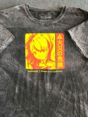 Official RWBY Yang Xiao Long Fire Hazard Graphic Tee Anime Mens Sze XL Acid Wash