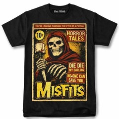 Misfits Psycho Fiend Skull Unisex Graphic Tee Vintage Punk Horror