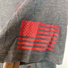 Under Armour T Shirt Mens L Freedom Flag Cotton Loose Fit Graphic Gray Read