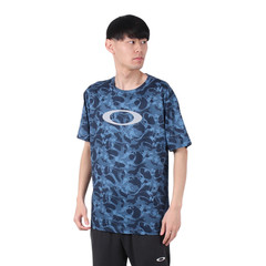 Oakley Enhance Qdevo SS Tee Graphic 4.0 Short Sleeve T-Shirt Blue Print 2XLarge