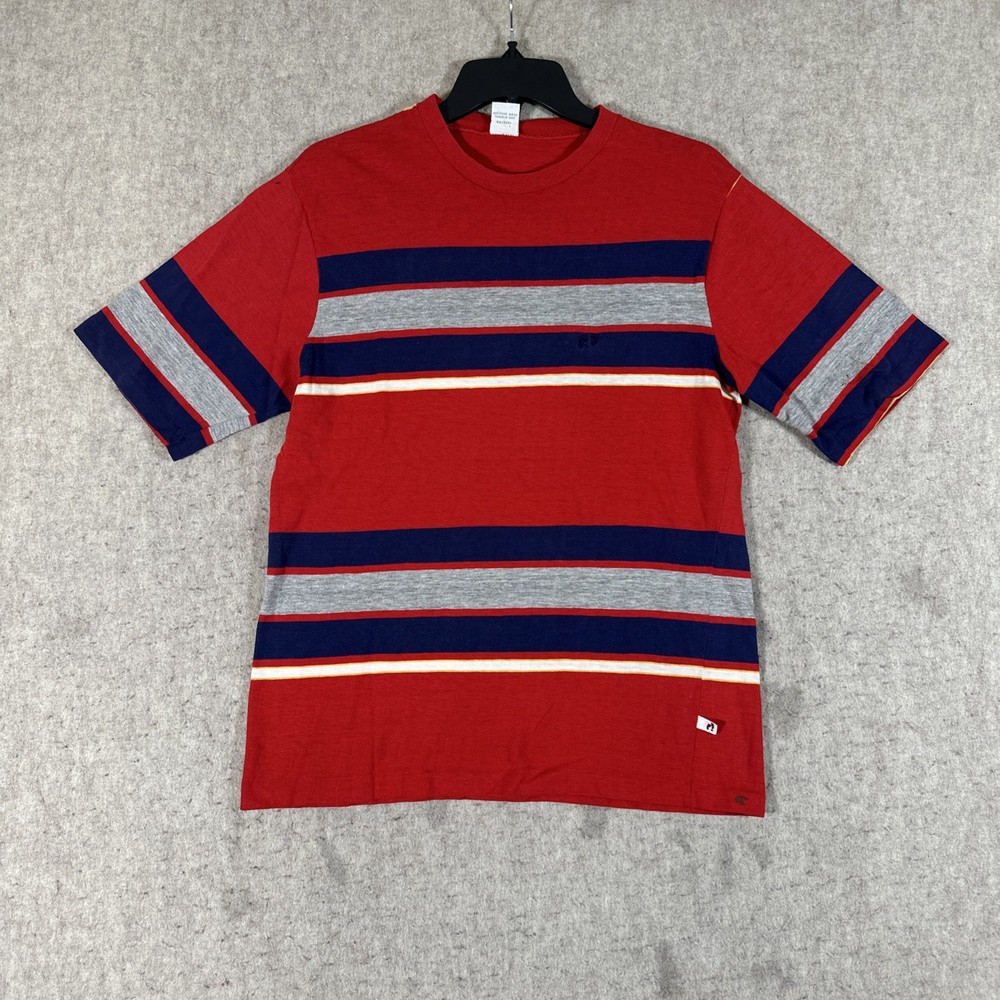 Vintage 70s Hang Ten Striped Shirt Small? Red Surfer Cotton Distressed
