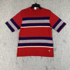 Vintage 70s Hang Ten Striped Shirt Small? Red Surfer Cotton Distressed