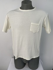 Knickerbocker Mens T-Shirt Milk White Size M Rib Pocket Short Sleeve Jersey