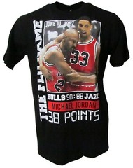 MEN’S PRINTED T-SHIRT he Flu Game, Flashback Friday Michael Scottie Pippen