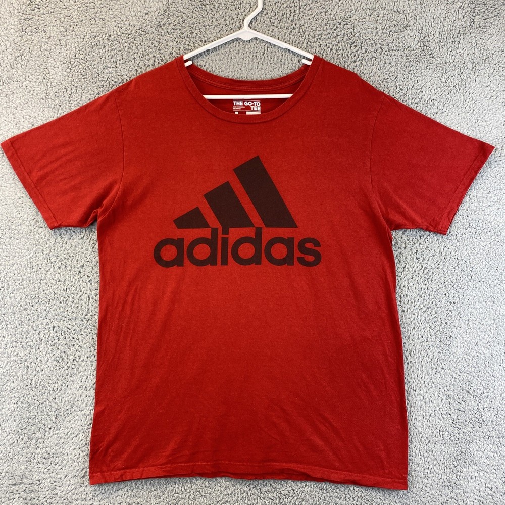 Adidas Logo Graphic Go-To Tee Men’s T-shirt Red L Large / 45-20