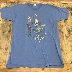 Vintage Single Stitch Texas Pride Blue Bonnet Tee Size XL