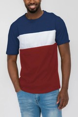 Mens Color Block Short Sleeve Tshirt