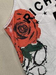 Rich Gang #5 Mesh Tank Top XXXL 3XL Roses Thorns Jersey Streetwear Hip Hop