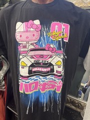 Hello Kitty Tokyo Speed T Shirt Racing Car Sanrio Black Graphic Tee 2XL
