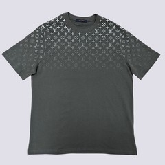 LOUIS VUITTON Classic Gradient Monogram Motif T-Shirt Gray Mens Tee Size L