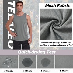 5 Pack Men’s Workout Tank Tops Sleeveless Mesh Muscle Gym Shirt Quick Dry Bla…